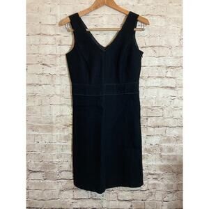 Tommy Hilfiger Dress Womens 4 Black LBD Sheath Textured Sleeveless Zip Lined